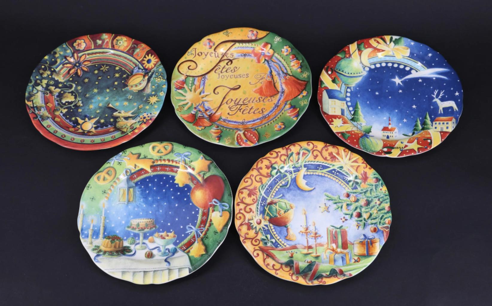 Expertise Faïencerie de Gien Lot de 5 Assiettes à dessert Noël - Artemis Estimations