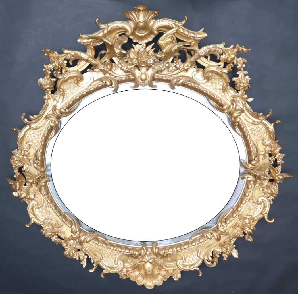 Expertise Miroir de forme ovale doré - Artemis Estimations