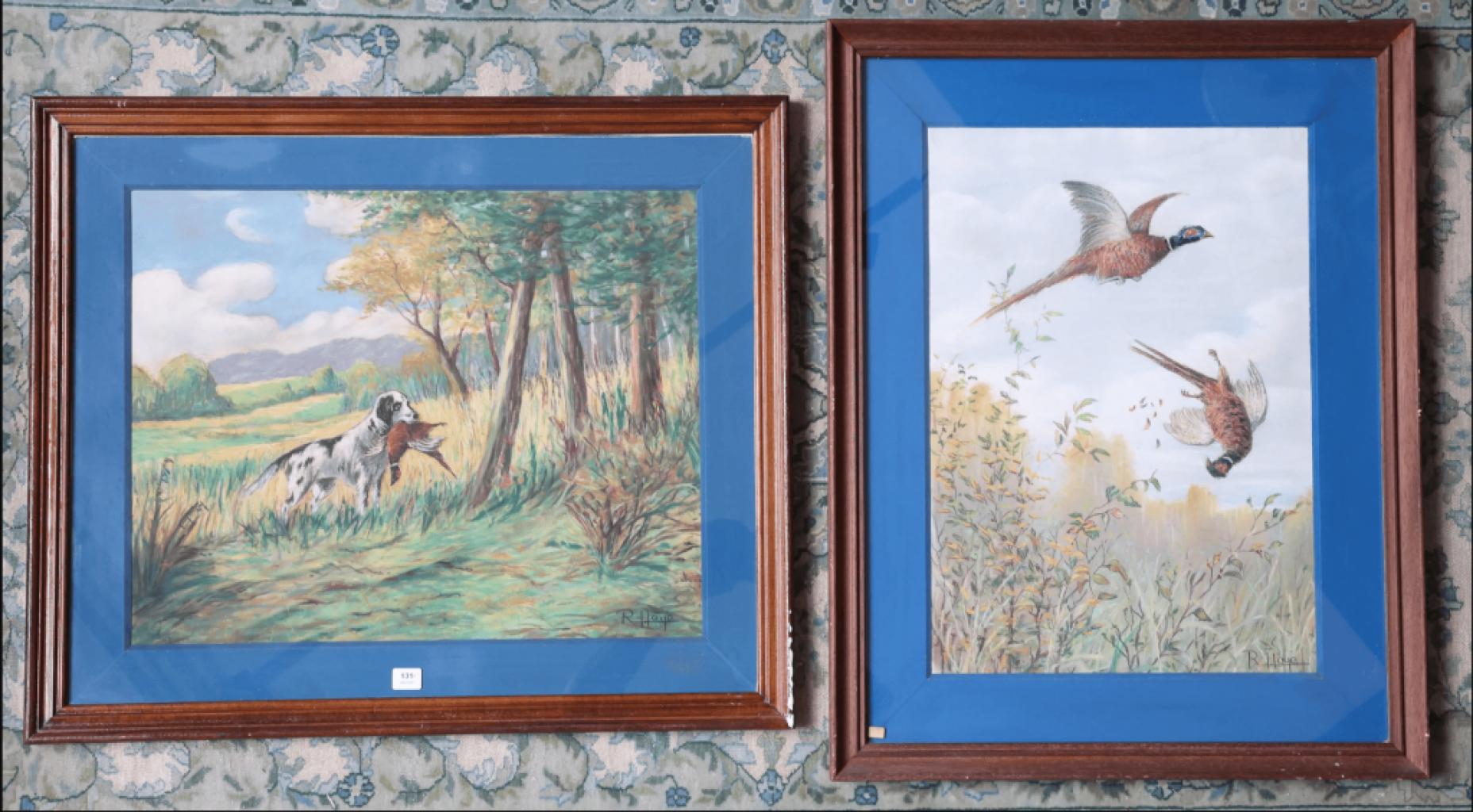 Expertise Deux pastels Chien et faisan - Artemis Estimations
