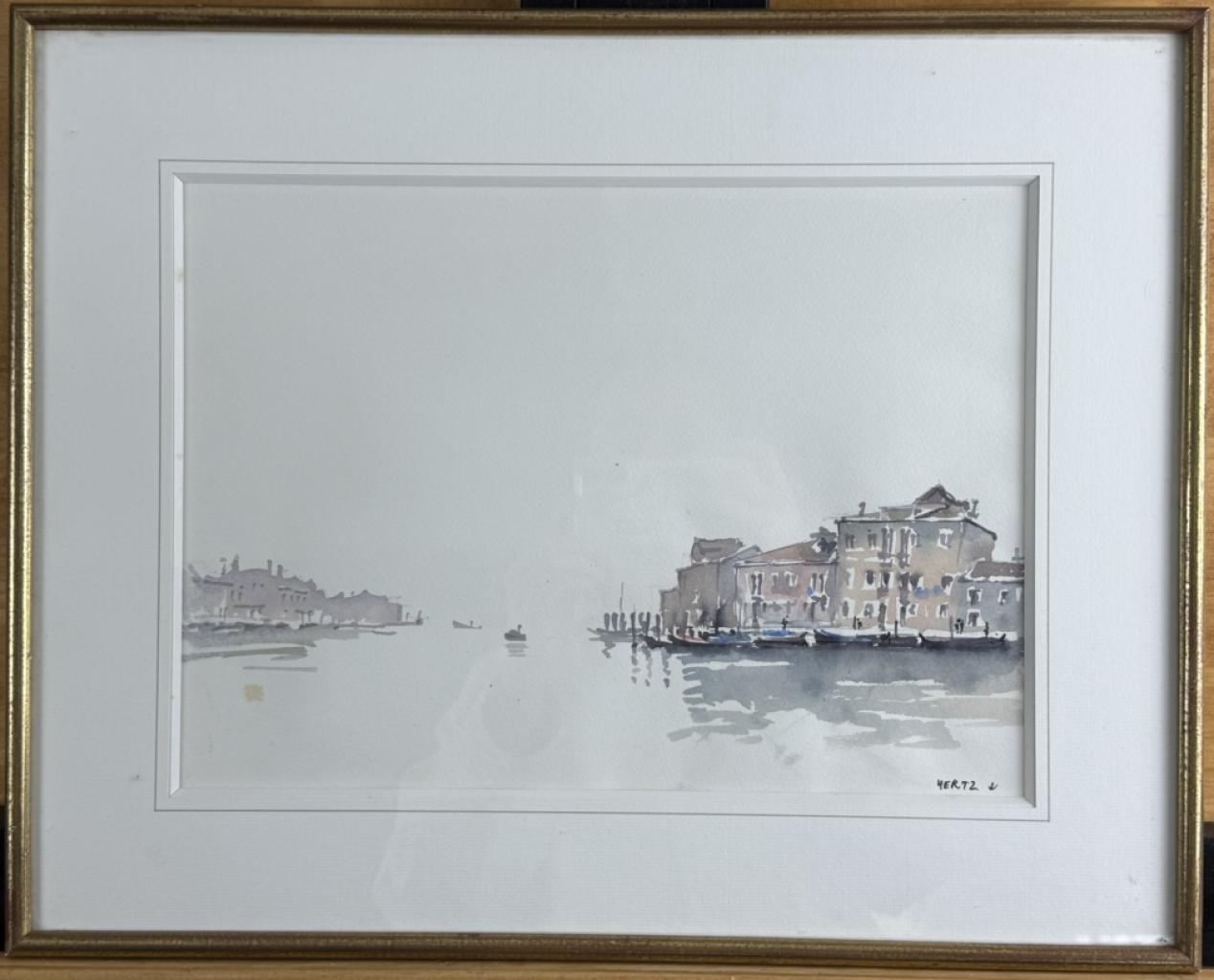 Expertise Michel Hertz, aquarelle île de Venise - Artemis Estimations