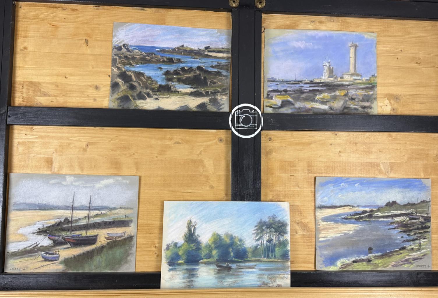 Expertise Michel Hertz, lot de 5 pastels Bretagne - Artemis Estimations
