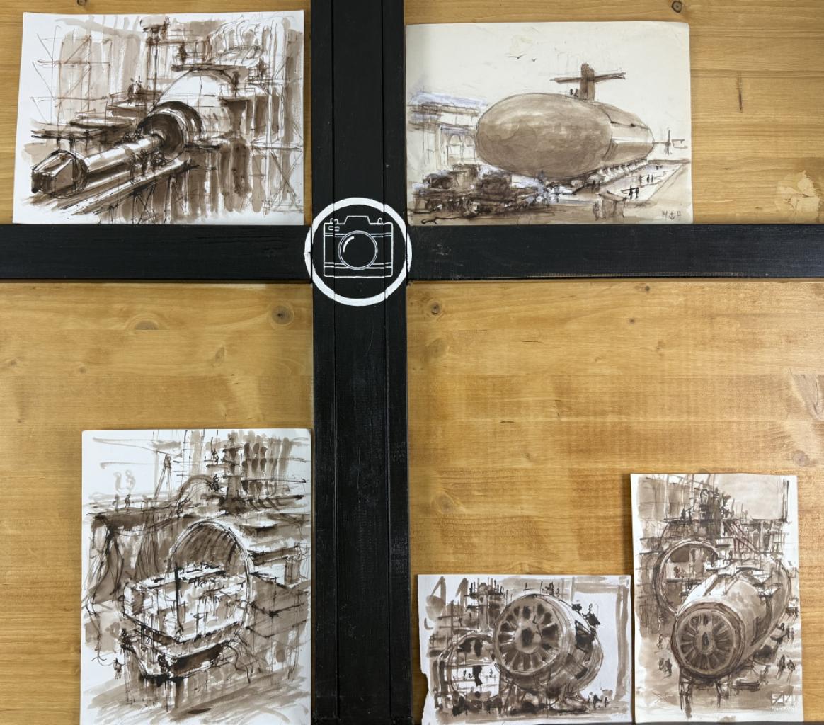 Expertise Michel Hertz, lot de 6 aquarelles Sous-marins - Artemis Estimations