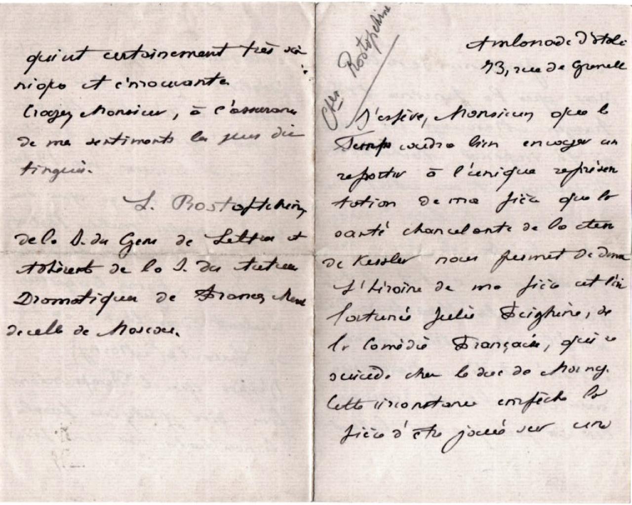 Expertise COMTESSE ROSTOPCHINE - Artemis Estimations