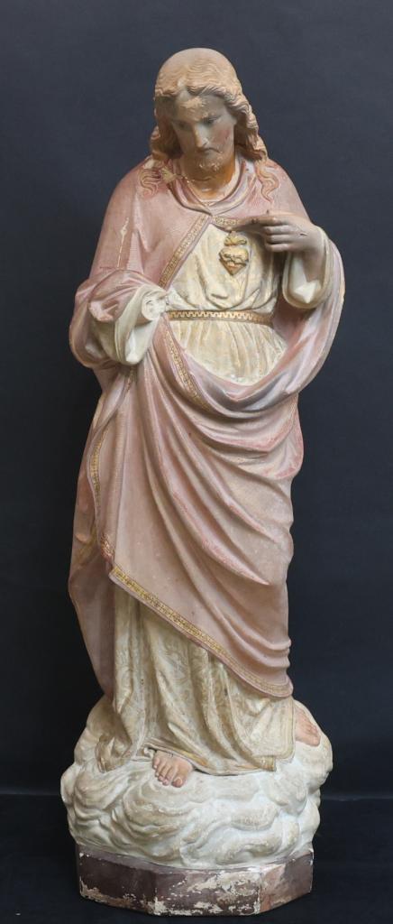 Expertise Christ du Sacré Cœur en plâtre polychromé - Artemis Estimations