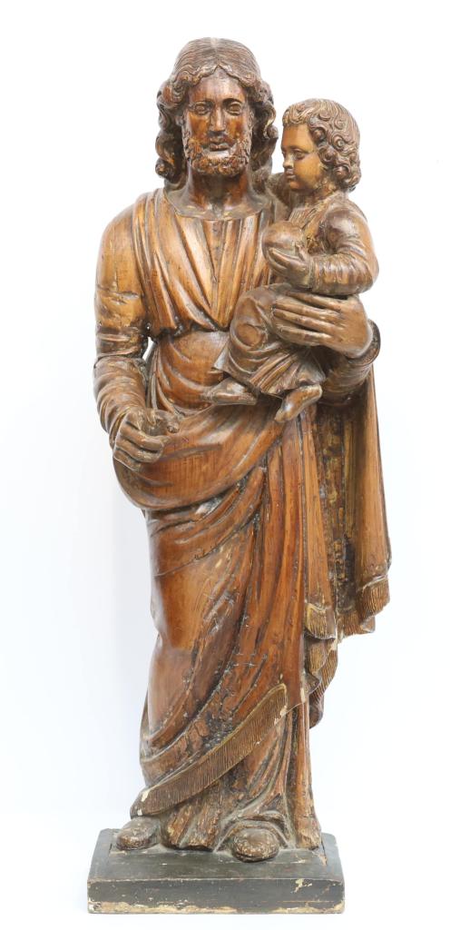 Expertise Saint Joseph en bois sculpté tenant l'Enfant Jésus - Artemis Estimations
